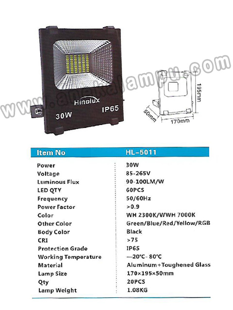 Lampu Sorot LED 30 Watt Hinolux HL-5011